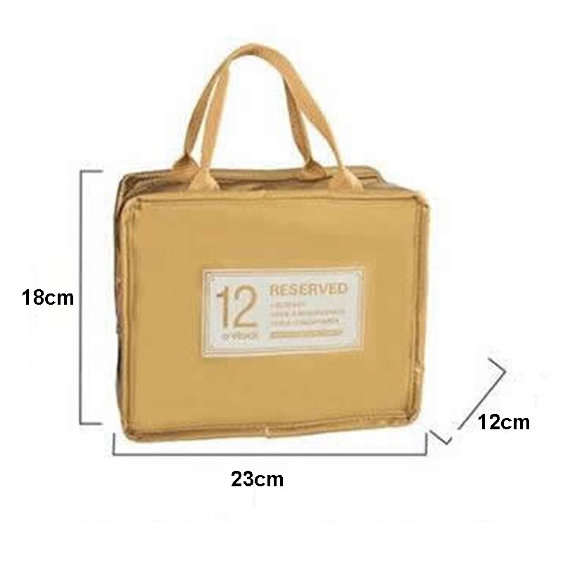 PU Leder Mittagessen Taschen Frauen Tragbare Funktionale Leinwand Streifen Isoliert Thermischen Picknick Kühler Mittagessen Kasten Tasche Tote