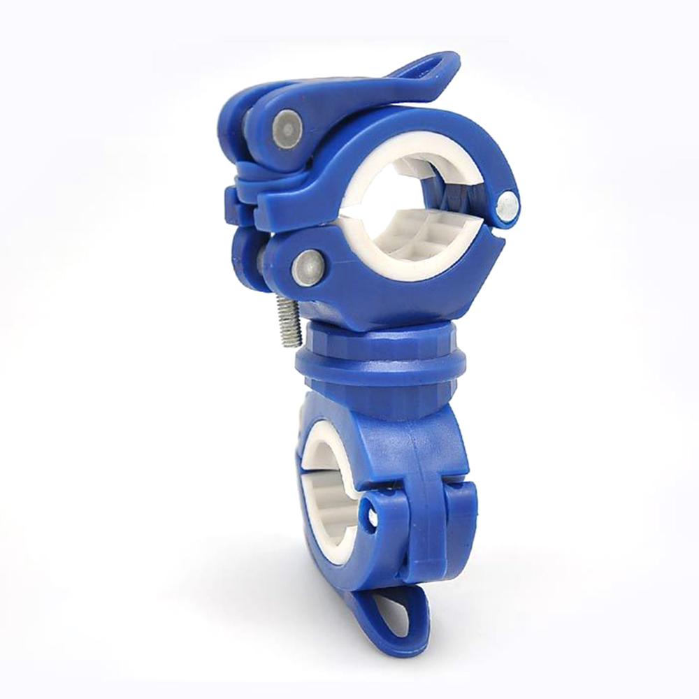 360 Degree Rotation Adjustable Bike Front Lamp Bracket Flashlight Holder Bicycle Handlebar Quick Release Light Mount Clamp Clip: Blue
