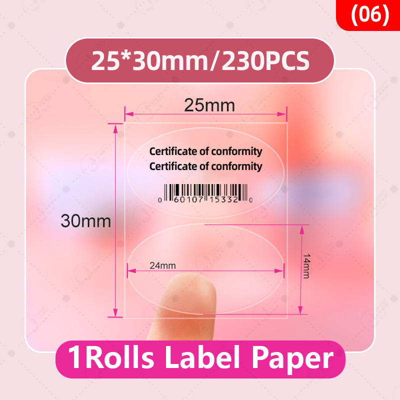 Niimbot Transparent Stickers Label Printer Stickers Portable Printer Niimbot Thermal Paper Labels Official Genuine For B1/B21: PURPLE