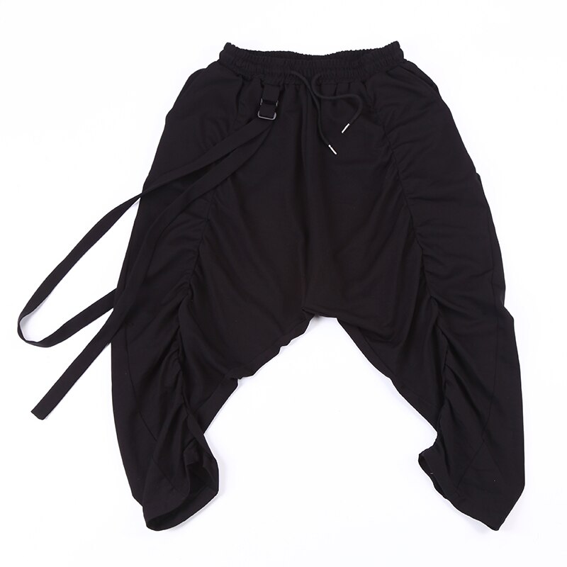 Mænd tøj punk gotisk sorte løse bukser streetwear hip hop harem bukser koreansk stil techwear afslappet hip hop bukser