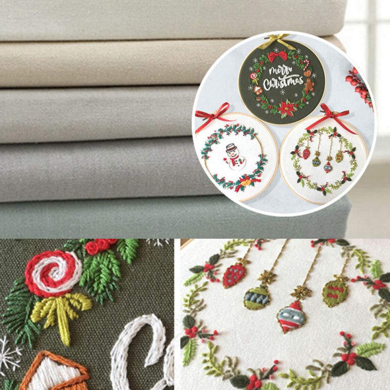 Christmas Embroidery Ribbon Set EU Style Flowers DIY Beginners With Embroidery Shed Sewing Kit Cross-stitch Crafts Decoration