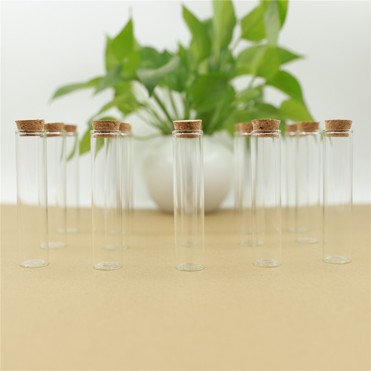 50 pçs/lote mini garrafa de vidro 22*100mm 25ml tubo de teste rolha cortiça spice garrafas recipiente pequeno diy frascos frascos frascos garrafas minúsculas vidro