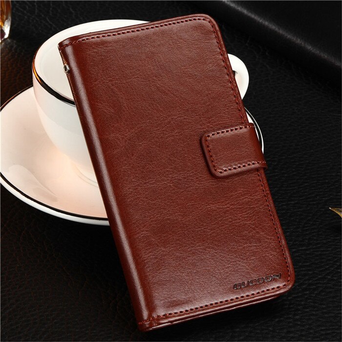 GUCOON Vintage Wallet Case for TP-Link Neffos Y5s 5.0inch PU Leather Classic Book Flip Cover for Neffos Y5S Case Holder Cover: Brown