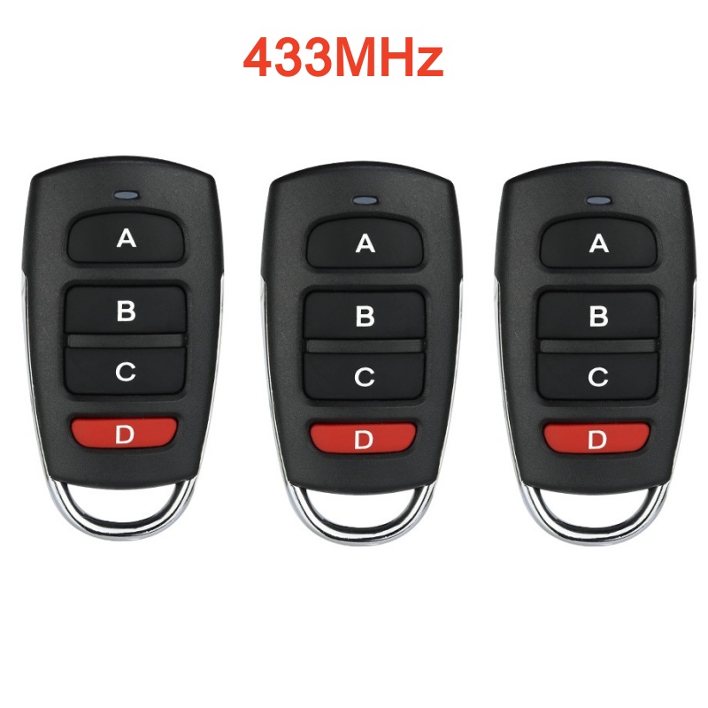 4 botones inalámbrico RF 315MHz/433,92 MHz Control remoto copia código puerta de garaje duplicador llave abridor remoto: Negro