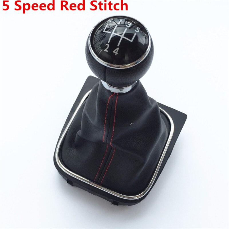 For Volkswagen VW Golf 5 V MK5 MK6 Jetta R32 2004 Car-Stying 5/6 Speed Stick Gear Shift Knob With Leather Boot Collar Case: B0088