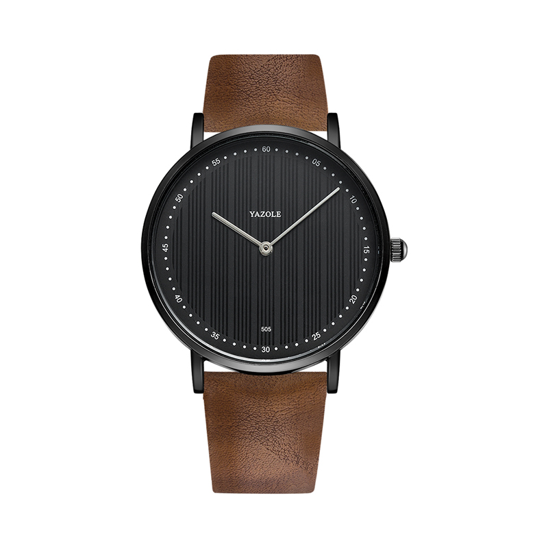 Reloj YAZOLE de lujo para hombre, relojes de pulsera de cuarzo de cuero, reloj de negocios para hombre, reloj de pulsera informal para hombre, reloj Masculino: Marrón