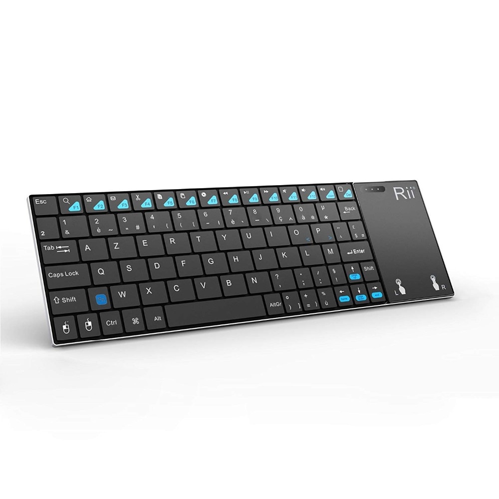 Clavier sans fil français (AZERTY) Rii mini K12 +/i12 + et clavier bluetooth azerty K12 + BT avec souris Touchpad pour tablette PC Android