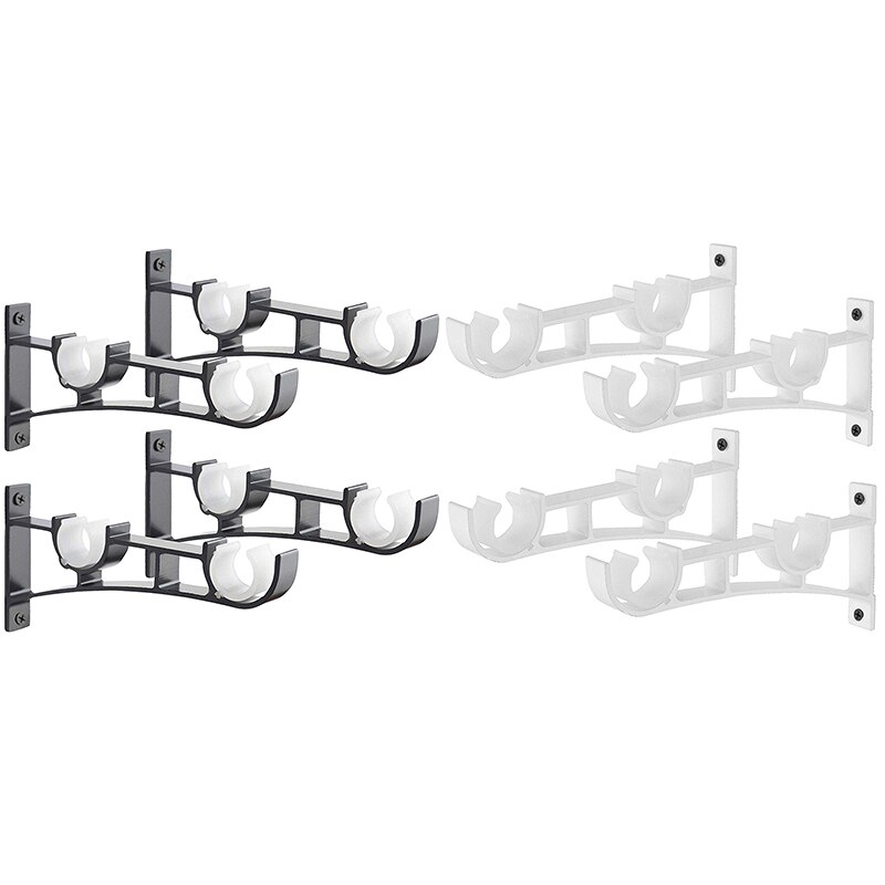 ! Double Curtain Rod Holders Set, Curtain Rod Brackets, Tap Right Into Window Frame Curtain Rod Hang Curtain Brackets f