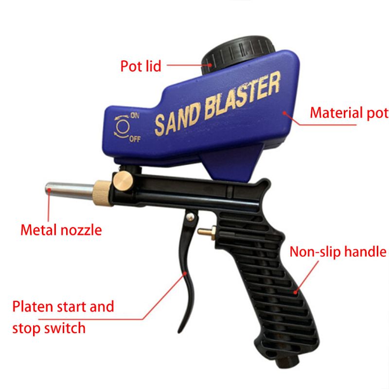 Anti-rust Protection Air Spot Sand Blaster Gravity Feed Sandblasting Handheld Pneumatic Gravity Feed Easy Carry