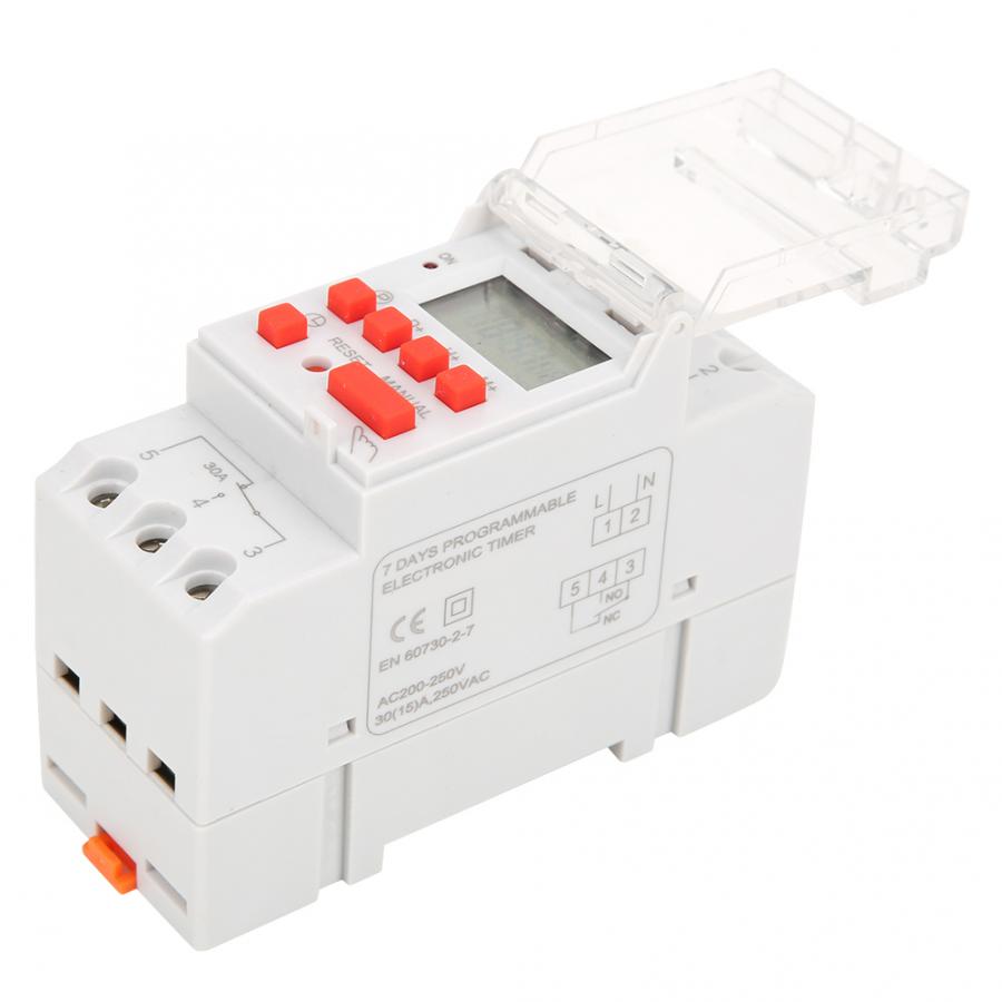 Timer Switch 7 Days Programmable Digital Industrial Time Switch TM919B-2 with Countdown Time Function 30A 200-250V AC