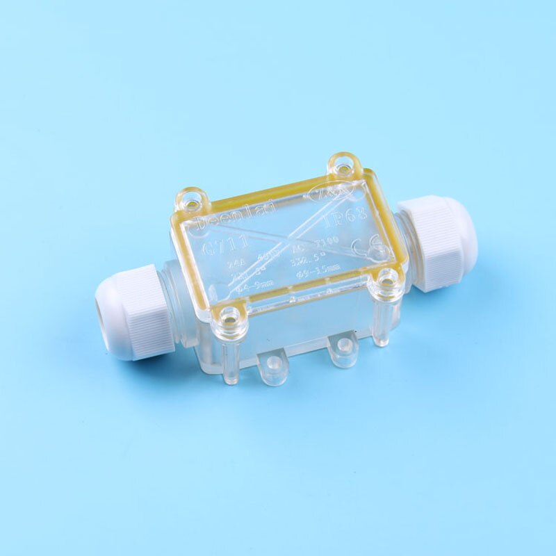 IP68 Waterproof Black Black Transparent Plastic Cable Wire Connector Gland Electrical 2-Cable Junction Box with Terminal: Type 3