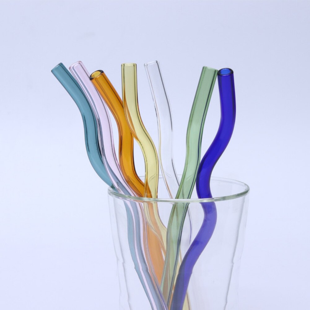 Clear Glass Straws for Smoothies Cocktails Drinking Straws Reusable Straws for Bar Accessories