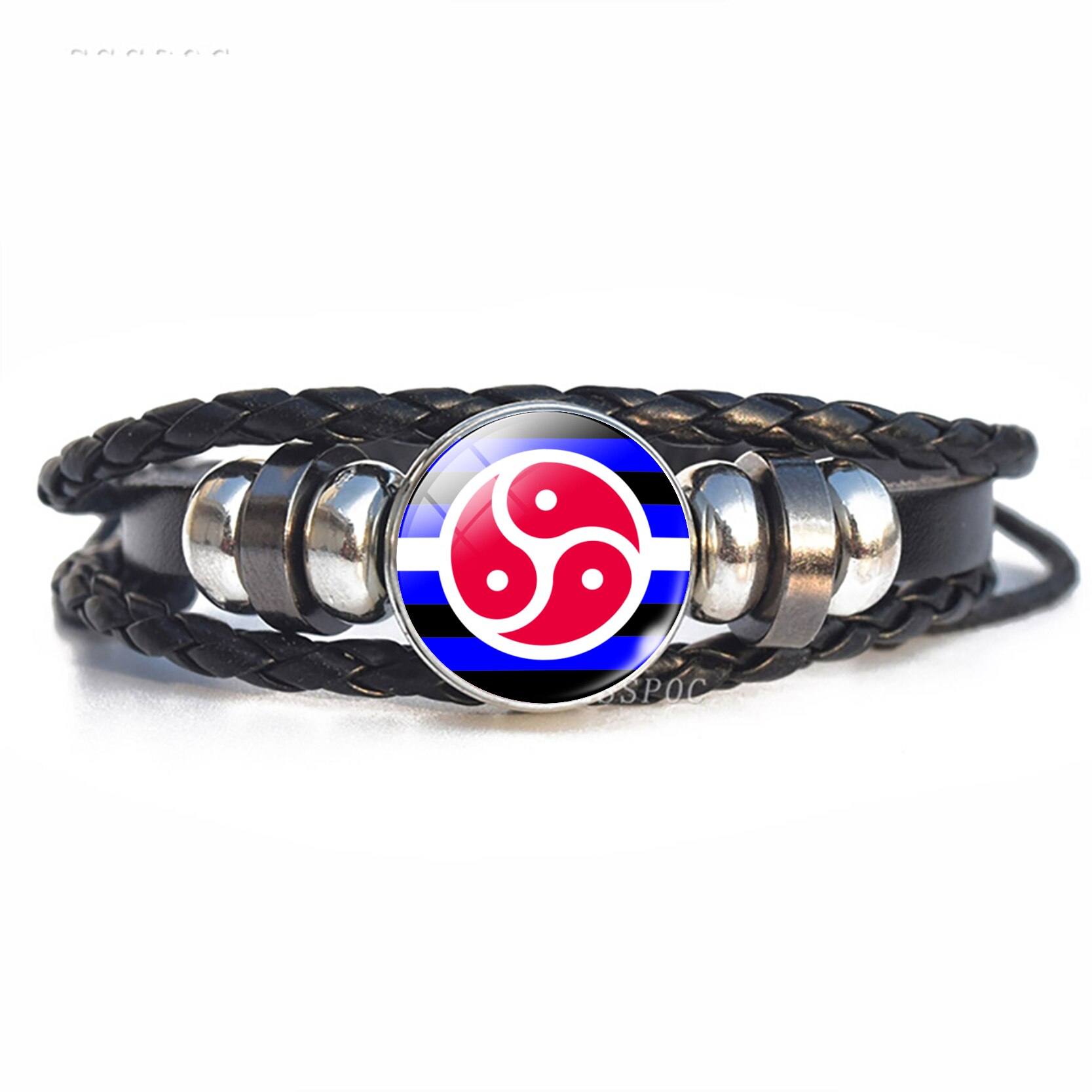Regenbogen Flagge Lesben Homosexuell Stolz Punk Leder Armbinde Bisexuelle Transgender Stolz Armbinde Männer Frauen: Größe 8