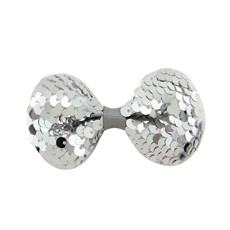 Undomed 3.14 "costura lantejoulas glitter arco clipes grampos de cabelo meninas grampos de cabelo do bebê pino de cabelo crianças clipes acessórios de cabelo: Cinza
