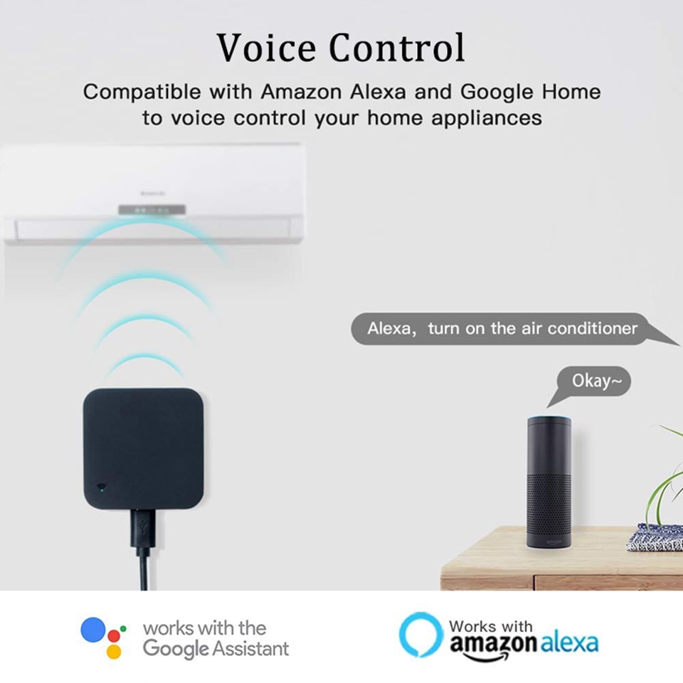 Smart WIFI+IR APP remote Controller for Infrared Aircondition/TV Universal Bridge work with Alexa /Google Home for smart home