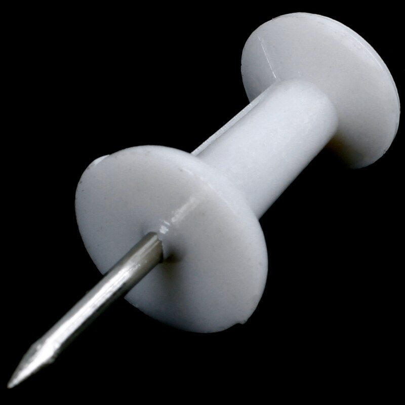 Plastic Head Push Pins Color White Pack of 100