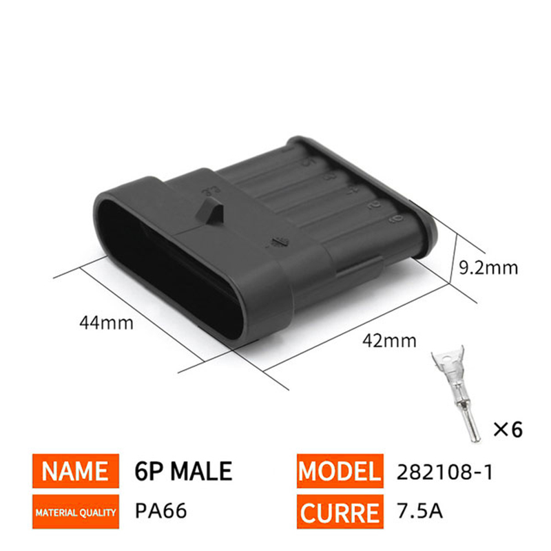 20/50/100Sets 1/2/3/4/5/6 Pin Way AMP Tyco Super Sealed Automotive Wire Connector Electrical Male Female Plug Terminals for Cars