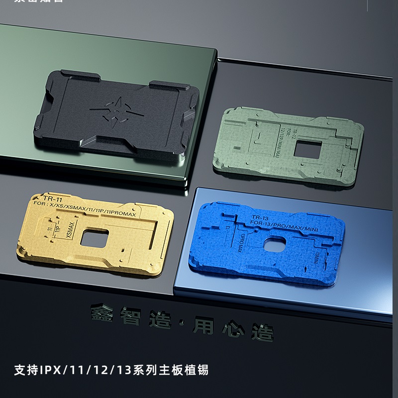 14in1 MasterXu XinzhiZao XZZ V10 V14 BGA Reballing Kit Planting Tin Template Middle Frame for iPhone X XR Xs 11 12 13 Pro Max