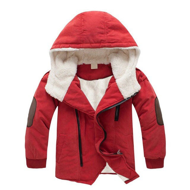 Peuter Tieners Jongens Jas Katoen Gewatteerde Warme Winter Kids Jackrts Voor 3 4 5 6 7 8 9 10 11 12 Jaar Jongen Hooded Rits Kinderen Tops: Orange / 110cm