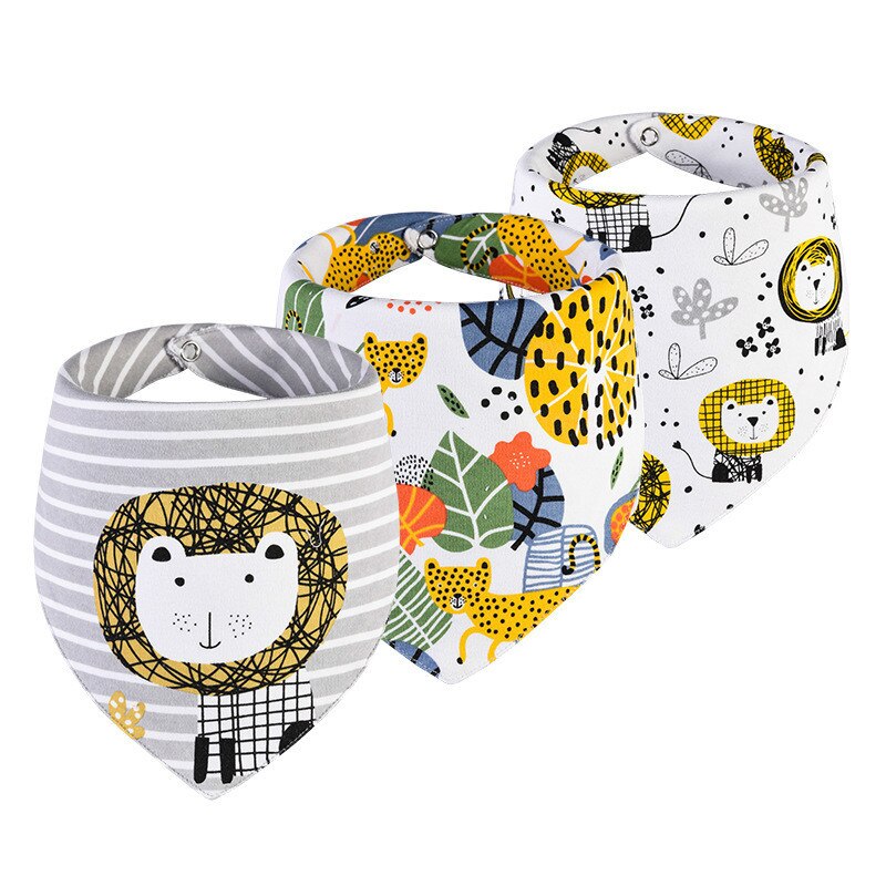 Slabbers Waterdicht voor 0-2 Jaar Oud 3 stuks/set Katoen Bandana Accessoires 3 lagen Cartoon Print Baby Driehoek handdoek