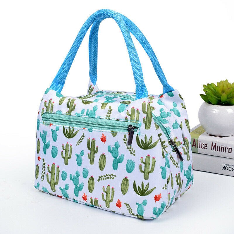 Portable Insulated Lunch Bag Box Picnic Animal Thermal Insulated Cooler Waterproof Tote Storage Bag For Adults Women Girls: 1 Cactus