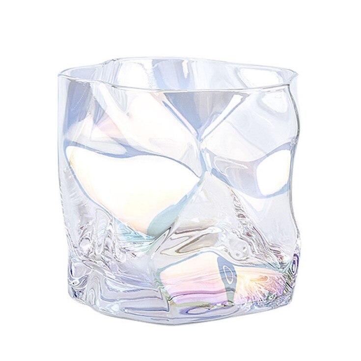 350ml uregelmessige blyfrie glass whiskyglass varmebestandige husholdnings fargerike gullkant glass kopp spritglass vinutstyr: 3