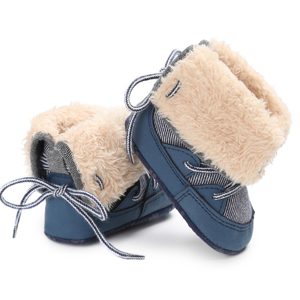 Sneeuw Baby Boy Booties Schoenen Winter Mannelijke Baby 0-1 Jaar Oude Warme Snowboots Baby Peuter Schoenen peuter Eerste Wandelaars Schoenen: L / 0-6Month