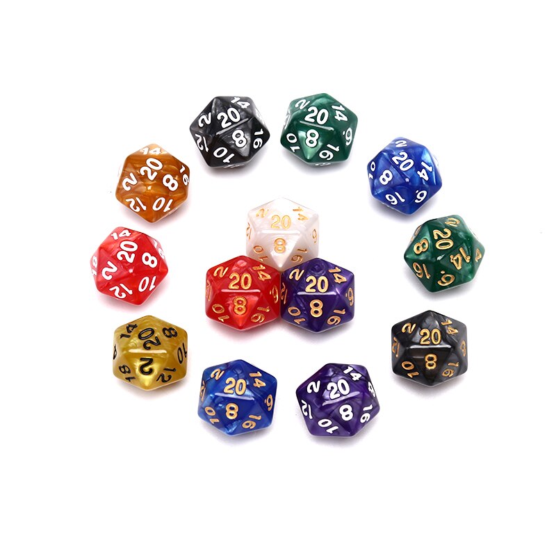 1PC Duurzaam Pearlized D20 Dobbelstenen Acryl 20 Zijdige Dobbelstenen voor Board Game