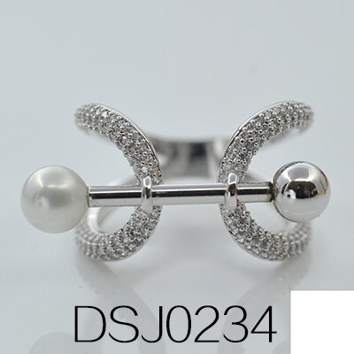 Reines kupfer multi-funktion zirkon Ring geformt perlen schiene kette. schals schnalle, schmuck vertraglich schal Ring schal schnalle: Rhodium überzogen