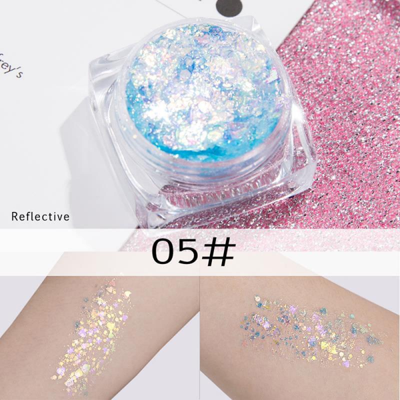 Flerfärgad diamant glitter ögonmakeup kind nagelkonst dekoration paljetter hud highlighter ansikte festival smink kosmetika tslm 1: 11