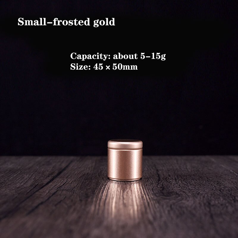 Kleine Mini Thee Caddy Draagbare Verzegelde Blik Kan Verpakking Geschenkdoos Thee Koffie Chocolade Verzegelde Container: Small-frosted gold