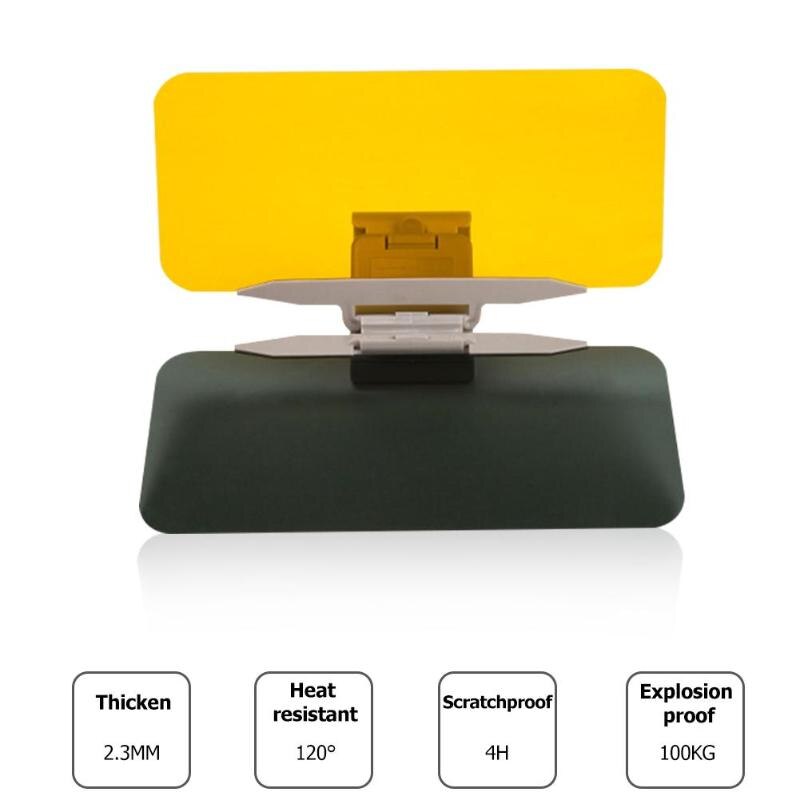 2 in 1 Car Universal Sun Visor HD Anti Glare Dazzling Goggle UV Blocker Day Night Vision Clear View Driving Mirror