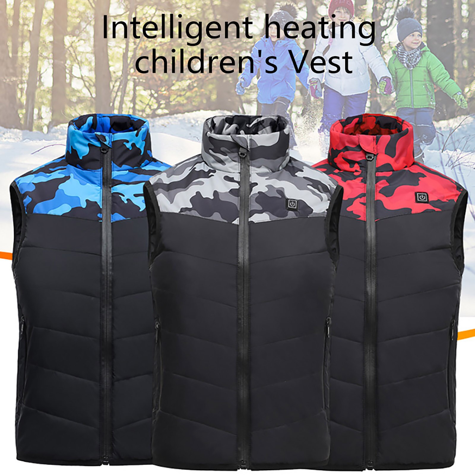 Revestimento aquecido usb térmico do revestimento do revestimento impermeável wintproof inverno aquecido para o miúdo, casaco de carregamento elétrico aquecido quente para o esqui