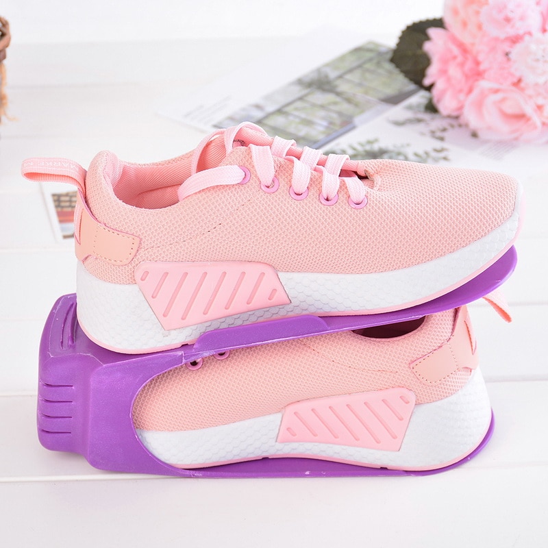 Colgador de zapatos organizador de zapatos ajustable duradero soporte para calzado ranura ahorro de espacio gabinete soporte de armario estante de almacenamiento de zapatos caja de zapatos