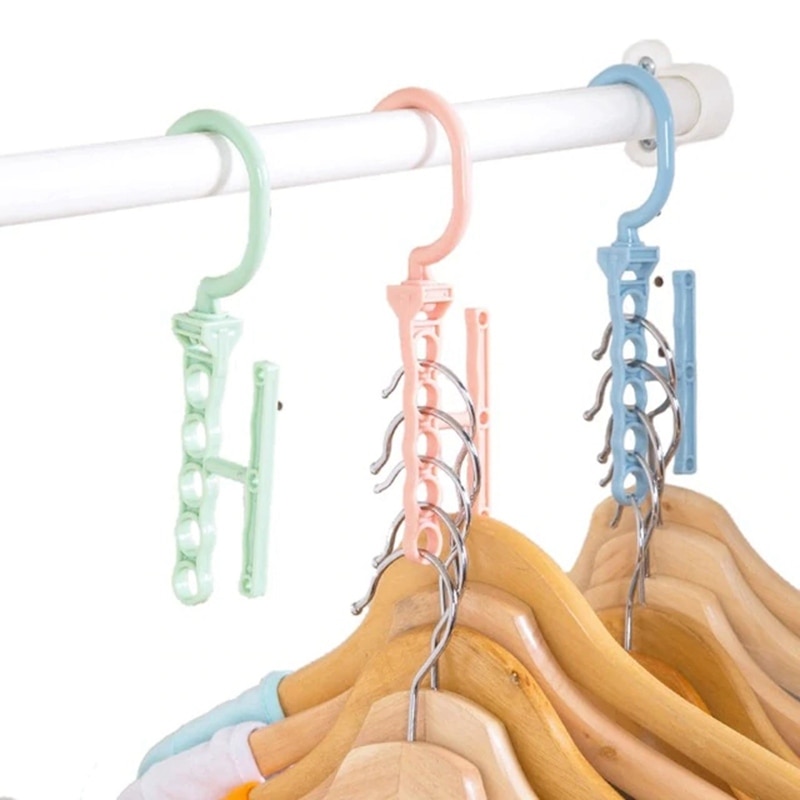 Multilayer Storage Racks Plastic Clothes Drying Rack Holder Buckle Wardrobe Scarf Clothes Hangers Organizer Holders