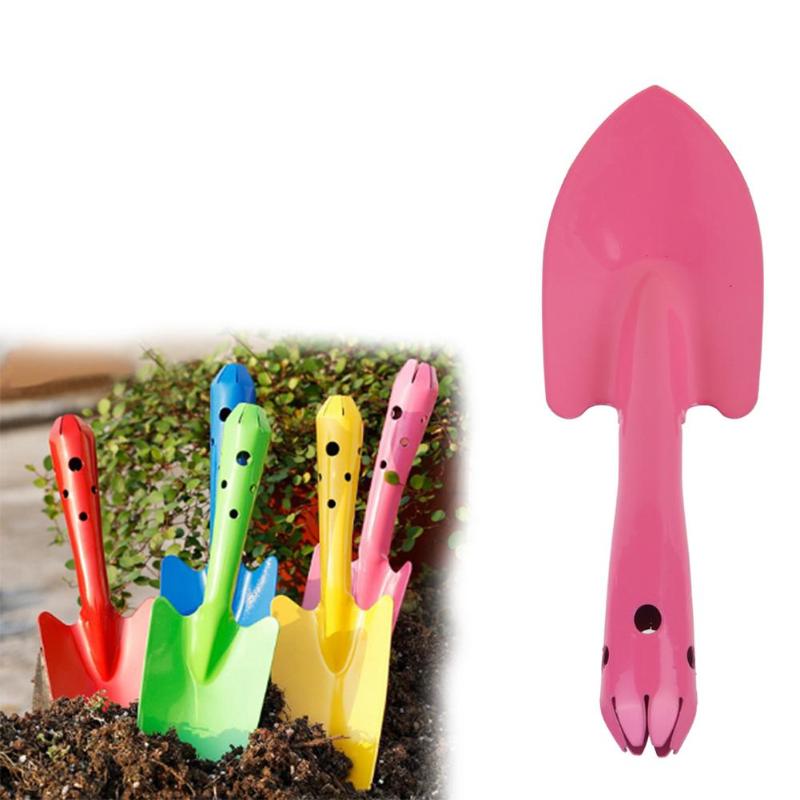 Pink Gardening Shovel Sharp Integrated Iron Small Shovel Garden Spade Hardware Tools Digging Garden Tools
