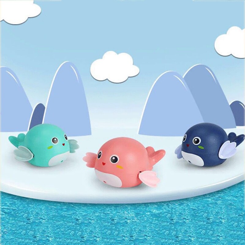 1 pc søte tegneserie delfiner klassisk baby vann leketøy spedbarn svømme fisk avviklet kjede urverk barn strand badeleker