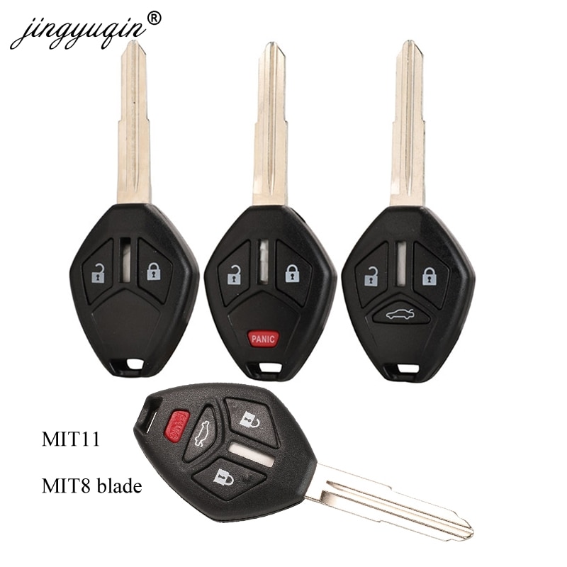 jingyuqin Remote Key Shell Case Fob For Mitsubishi Lancer Outlander Endeavor Galant MIT11R Blade 3 /4 Buttons Car Key Style