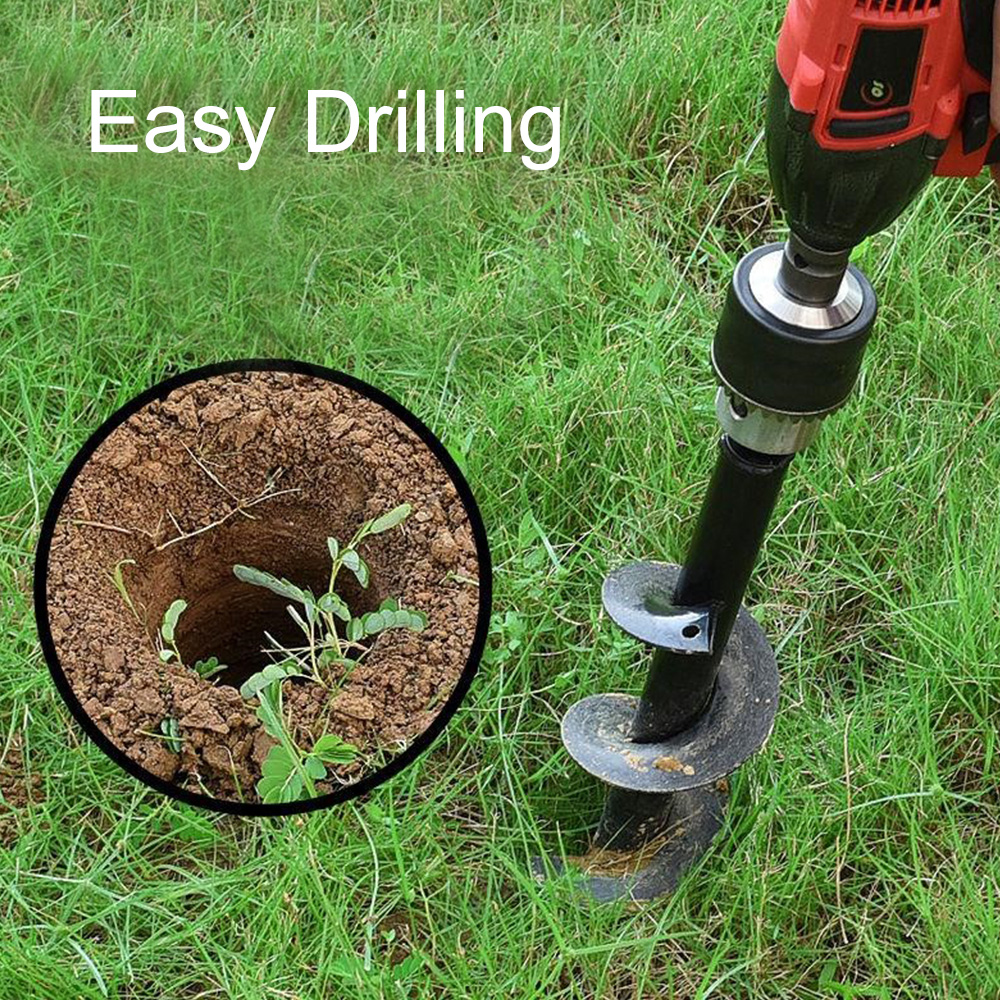 Auger Drill Bit Garden Auger Spiral Bit Flower Planting Hole Digger Ground Auger Yard Gardening DIY Planting Tool