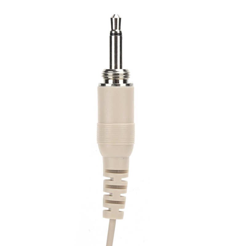 Micro casque Beige 3.5mm mâle vis verrouillage Binaural suspension Microphone pour transmetteur bodypack