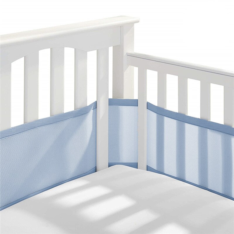 Pare-choc de berceau en maille respirante pour bébé, protection pour -né: Bleu