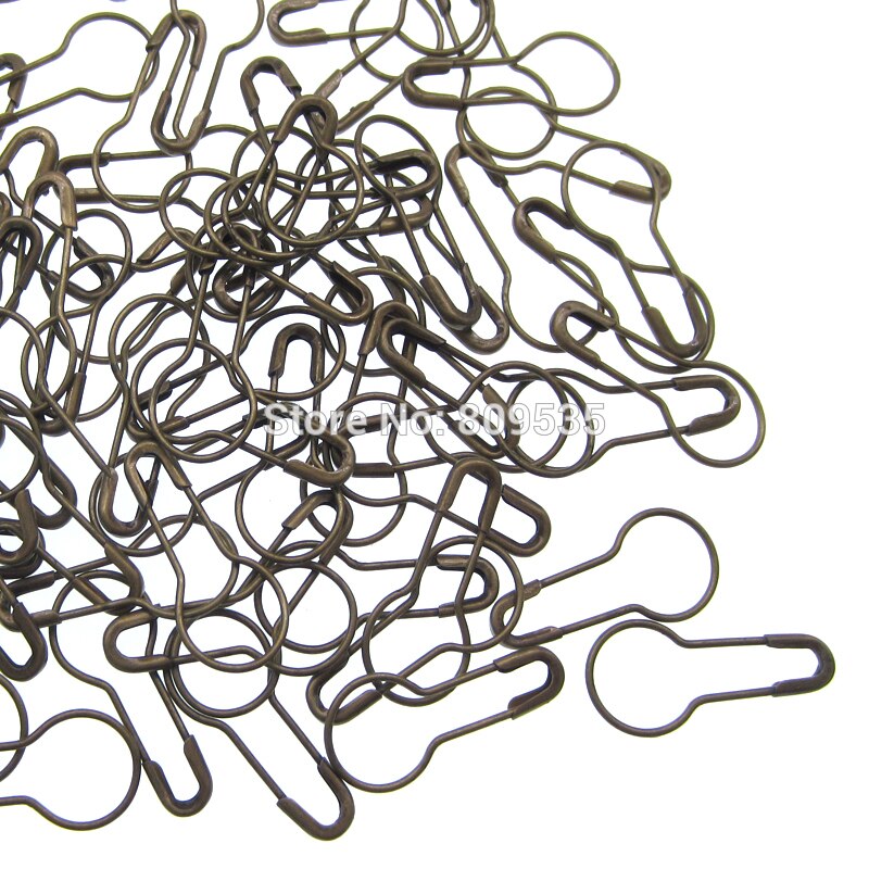 100 stk bronze kobber små sikkerhedsnåle diy håndværk forsyninger runde kalabash spænde pins tøj strikning til syværktøj 20mm