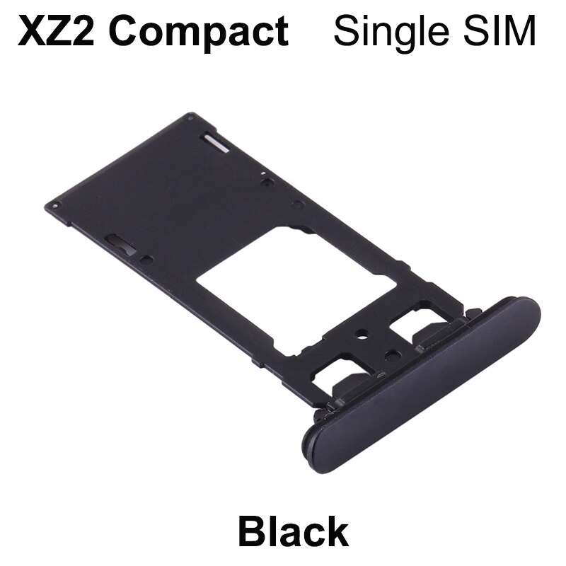 Aocarmo Micro SD SIM Karten-behälter Slot Mit Staub Stecker Abdeckung Ersatz Für Sony Xperia XZ2 Kompakte H8324 XZ2c XZ2mini 5 zoll: Single SIM-Black