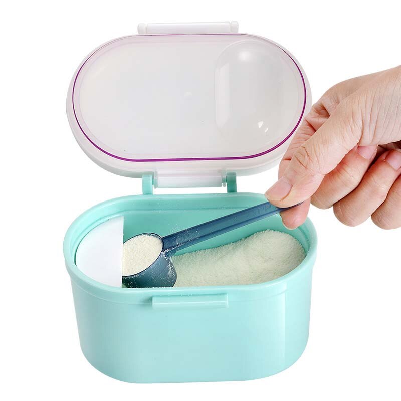 Baby mælkepulver beholder bærbar modermælkserstatning madopbevaringsdispenser spædbørn forseglet æske med ske bærbar udtag stor opbevaring