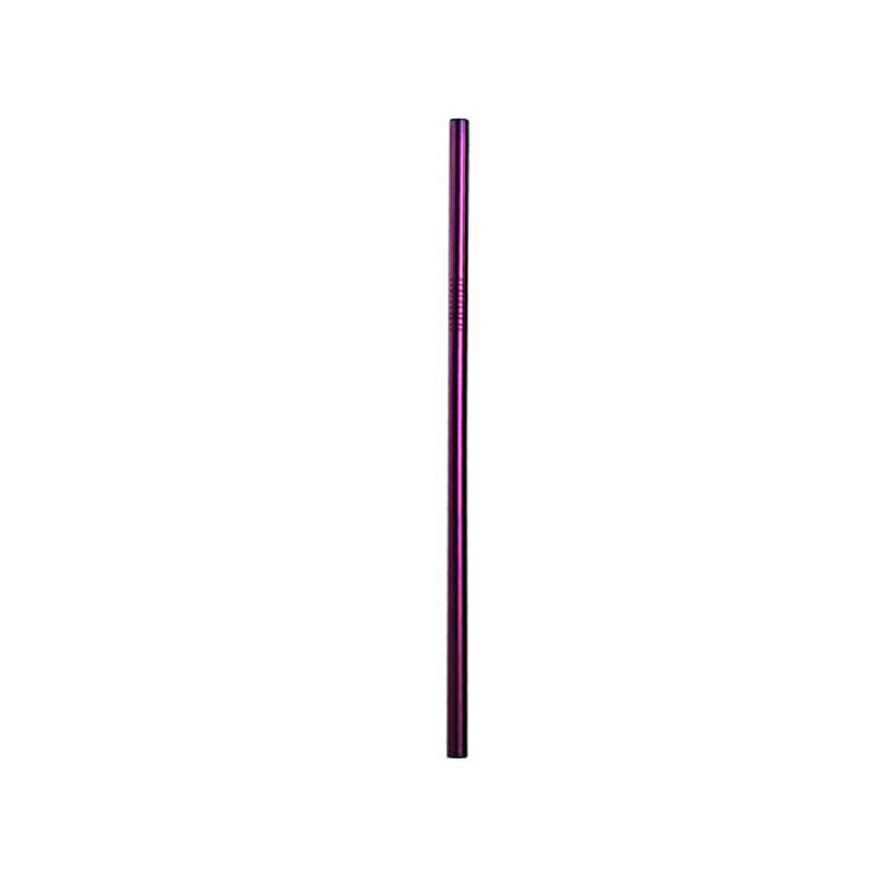 Reusable Metal Drinking Straws 304 Stainless Steel Sturdy Bent Straight Drinks Straw Bar Party Supply: Straight purple