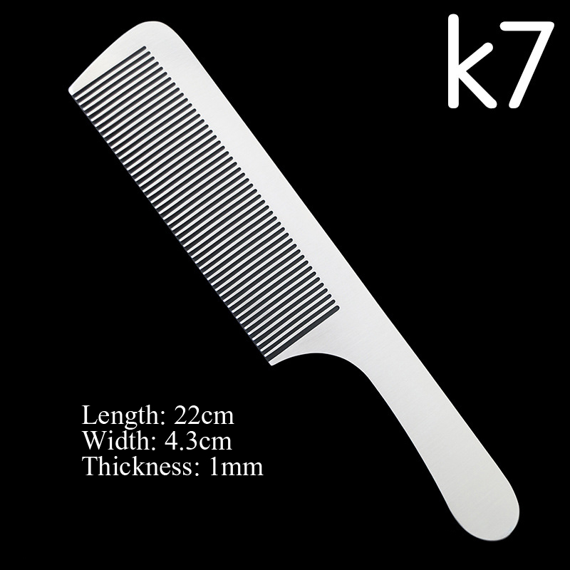 Kapper Salon Haar Knippen Kam Ultra-Dunne Rvs Silver Metal Kam Barbershop Kappers Haar Knippen Tools Kammen: K7 Comb
