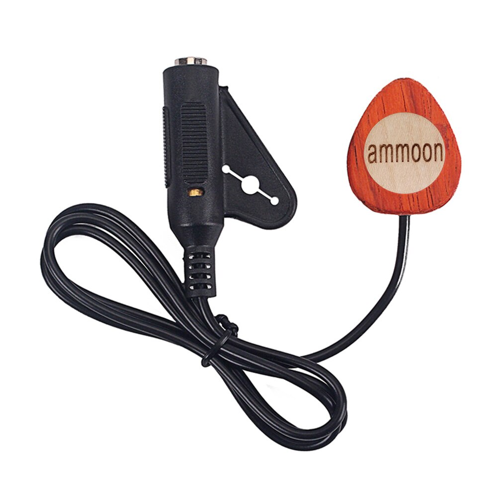 ammoon Mandolin Guitar Pickup Wood Piezo Contact Microphone Pickup 6.35mm Port for Guitar Ukulele Violin Banjo Mandolin