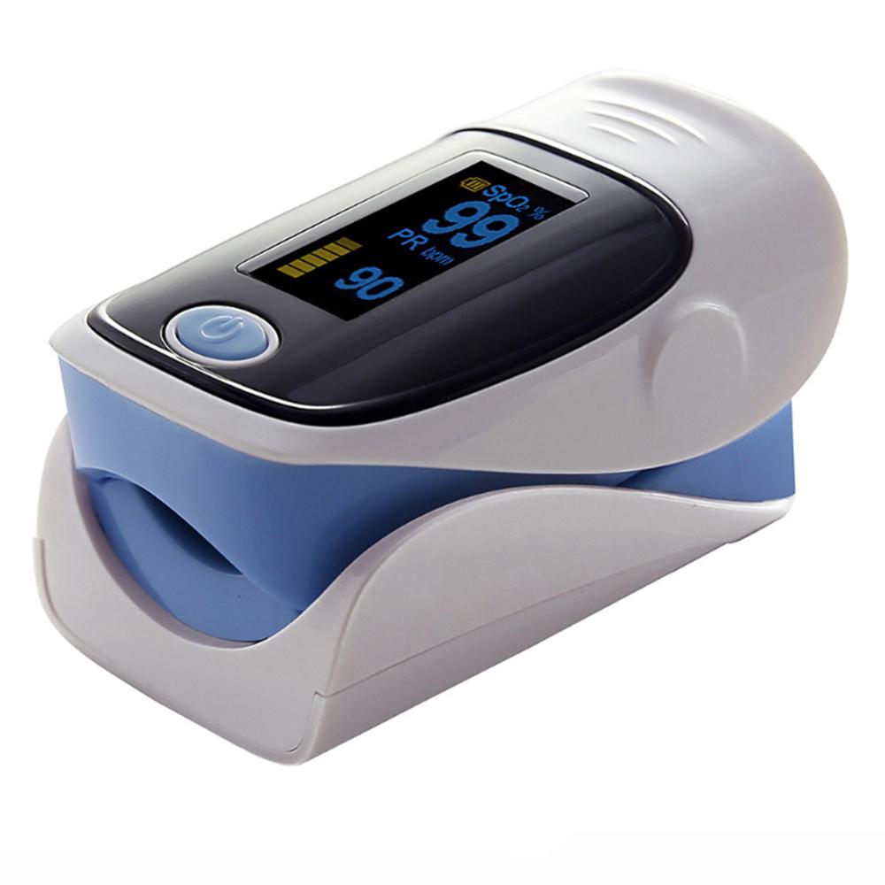 Blod ilt monitor finger puls oximeter ilt saturation monitor uden batteri hurtigt: Blå