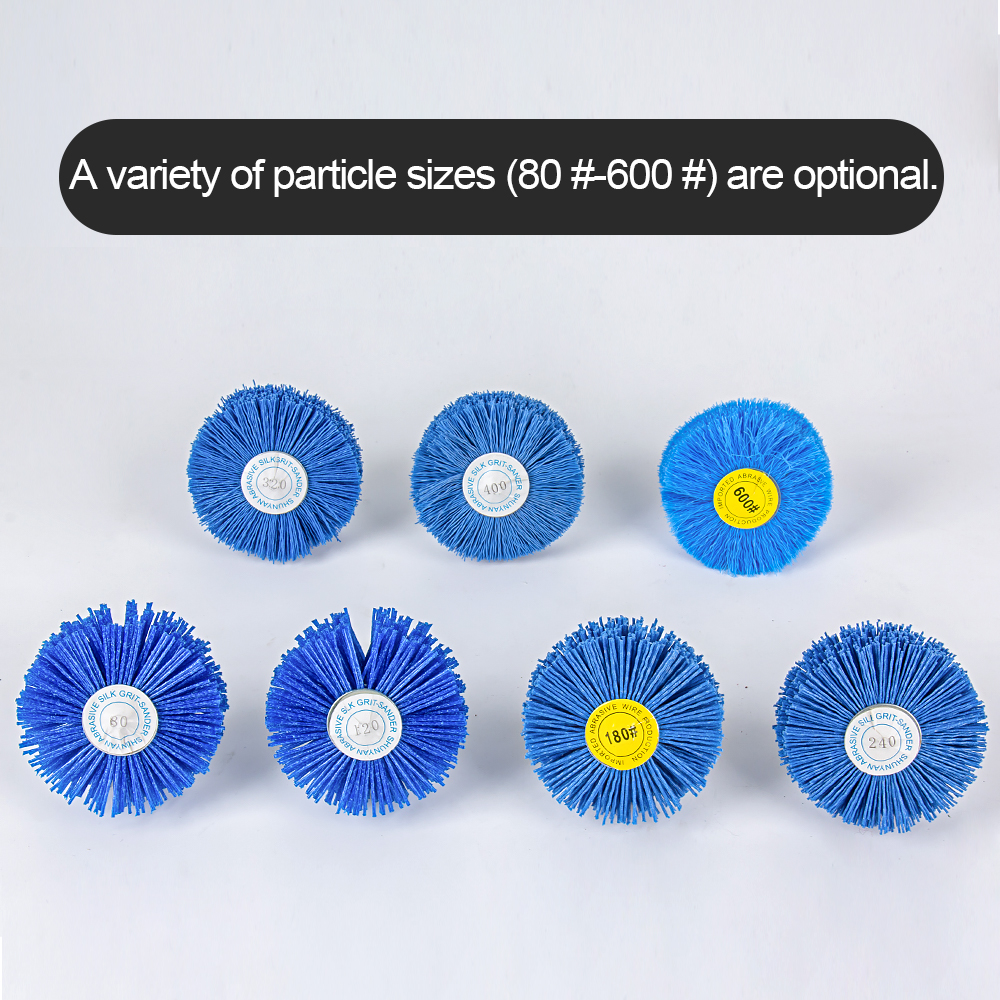 1 st Schurende Draad Slijpen Bloem Hoofd Nylon Draadborstel Ontbramen Grinder Voor Houten Meubels Met 1/4 ''Schacht