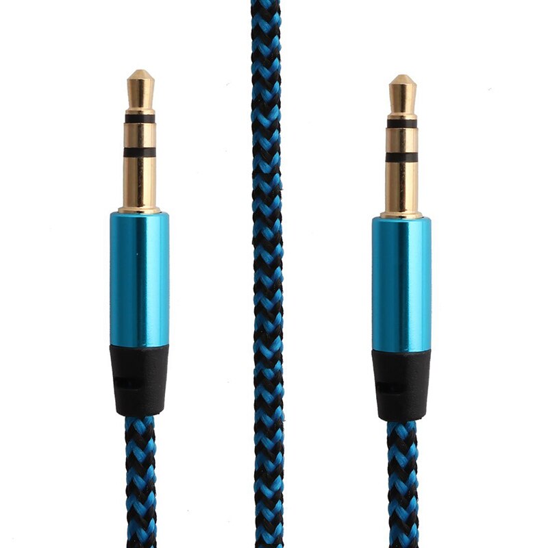 1m 3.5mm bil nylon aux kabel hann til hann plugg ledning bil lydkabel høyttaler linje for auto høyttaler hodetelefoner xiaomi huawei